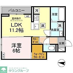 ソレイユ・イースト 1LDKの間取図画像