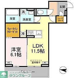 ソレイユ・イースト 1LDKの間取図画像