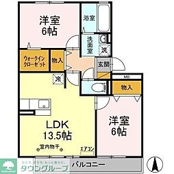 セントラルパークハイツA 2LDKの間取図画像