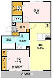 プリムローズ美南 2LDKの間取図画像