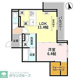 吉川市大字高久アパート 1LDKの間取図画像