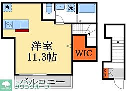 AmberPalm ワンルームの間取図画像