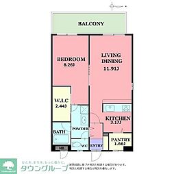 ジェミオン-A 1LDKの間取図画像