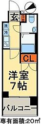パークキューブ北松戸 1Kの間取図画像