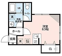 ヴィッラホーム六番館 ワンルームの間取図画像