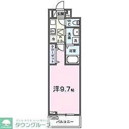 東武東上線 北坂戸駅 徒歩4分の賃貸アパート 1階1Kの間取り