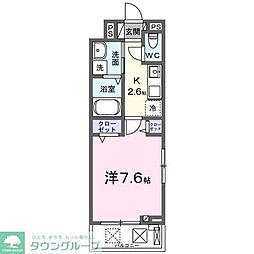 東武東上線 北坂戸駅 徒歩4分の賃貸アパート 2階1Kの間取り