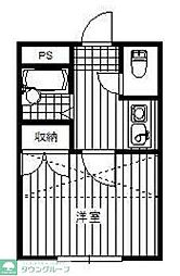 東武東上線 坂戸駅 徒歩10分の賃貸アパート 1階1Kの間取り