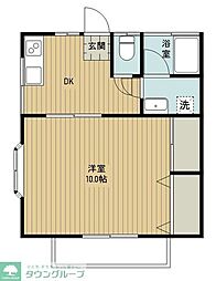JR八高線 毛呂駅 徒歩7分の賃貸アパート 1階1DKの間取り