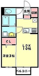 東武東上線 新河岸駅 徒歩7分の賃貸アパート 2階1LDKの間取り