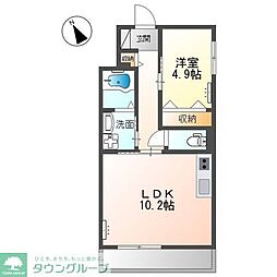 JR川越線 高麗川駅 徒歩13分の賃貸アパート 2階1LDKの間取り