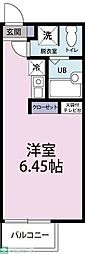 東武東上線 高坂駅 徒歩7分の賃貸アパート 2階ワンルームの間取り