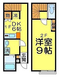 西武新宿線 南大塚駅 徒歩21分の賃貸アパート 1階1DKの間取り