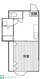 東武東上線 ふじみ野駅 徒歩30分の賃貸マンション 1階1Kの間取り