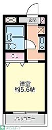 JR川越線 川越駅 徒歩7分の賃貸マンション 4階ワンルームの間取り