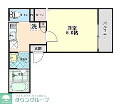 東武東上線 新河岸駅 徒歩9分の賃貸アパート 3階1Kの間取り