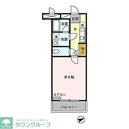 東武東上線 上福岡駅 徒歩3分の賃貸マンション 1階1Kの間取り