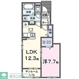 JR川越線 高麗川駅 徒歩5分の賃貸アパート 1階1LDKの間取り