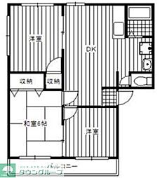 東武東上線 坂戸駅 徒歩14分の賃貸アパート 2階3DKの間取り