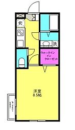 東武東上線 鶴ヶ島駅 徒歩3分の賃貸アパート 2階1Kの間取り