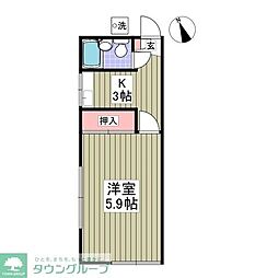 富山ハイツ 1Kの間取図画像