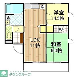 シティハイムパーシモン 2LDKの間取図画像