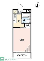 J&Bマンション 1Kの間取図画像