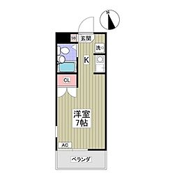 コピ坂戸 ワンルームの間取図画像
