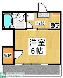 レイクサイドコーポ入曽 1Kの間取図画像