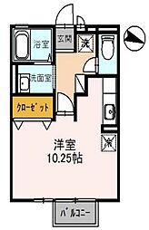 プリウス ワンルームの間取図画像