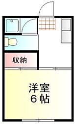 コーポ殿山 1Kの間取図画像