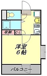 エマーユ新河岸 1Kの間取図画像
