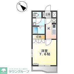 フローリストガーデン 1Kの間取図画像