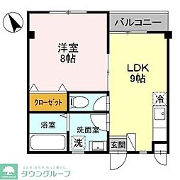 グリーンパレス・Y 1LDKの間取図画像