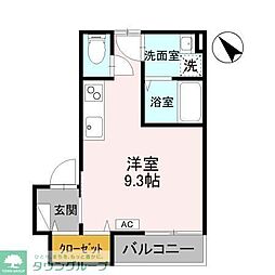 ふじみ野市福岡武蔵野アパート ワンルームの間取図画像