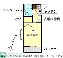 サニープレイスS 1Kの間取図画像