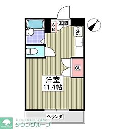 フェリオ毛呂山 ワンルームの間取図画像
