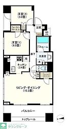 ライオンズ川越新富町 2LDKの間取図画像