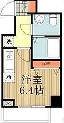 JR中央線 豊田駅 徒歩2分の賃貸マンション 10階ワンルームの間取り