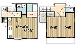 北山町戸建貸家 1階2LDKの間取り