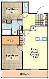 西武国分寺線 恋ヶ窪駅 徒歩17分の賃貸マンション 1階2LDKの間取り