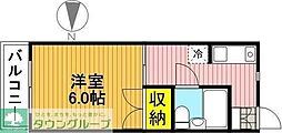 JR南武線 谷保駅 徒歩11分の賃貸アパート 1階1Kの間取り