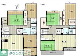 京王線 中河原駅 徒歩8分の賃貸一戸建て 6SLDKの間取り