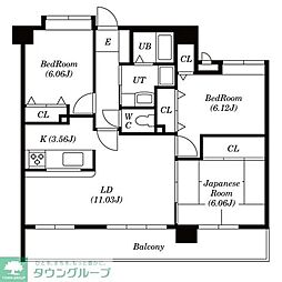 JR中央線 立川駅 徒歩7分の賃貸マンション 11階3LDKの間取り