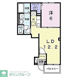 西武国分寺線 小川駅 徒歩20分の賃貸アパート 1階1LDKの間取り