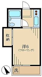 JR中央線 吉祥寺駅 徒歩10分の賃貸アパート 2階1Kの間取り