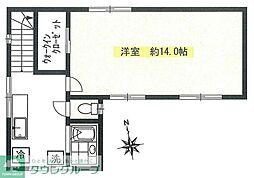 西武国分寺線 鷹の台駅 徒歩8分の賃貸マンション 2階1Kの間取り