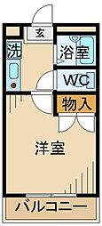 京王線 中河原駅 徒歩10分の賃貸アパート 2階1Kの間取り