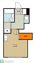 京王井の頭線 吉祥寺駅 徒歩15分の賃貸アパート 1階ワンルームの間取り