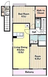 ローズコートＨ・Ｂ 2階2LDKの間取り